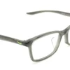 Aro oftálmico Nike gris transparente rectangular vista diagonal