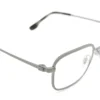 Aro oftálmico Ray-Ban metal plata rectangular con detalle de varilla