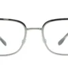 Aro oftálmico Ray-Ban metal plata rectangular vista frontal alternativa