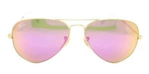 Lente de sol Ray-Ban metal dorado estilo aviador