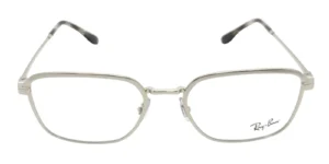 Aro oftálmico Ray-Ban metal plata rectangular