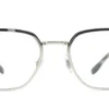Aro oftálmico Ray-Ban metal plata rectangular vista frontal alternativa