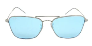 Lente de sol Ray-Ban metal gris geométrico