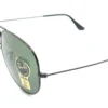 Lente de sol Ray-Ban metal negro aviador vista lateral