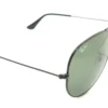 Lente de sol Ray-Ban metal negro aviador vista frontal alternativa