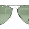 Lente de sol Ray-Ban metal negro aviador vista frontal alternativa