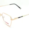 Aro oftálmico Velvett metal dorado mariposa vista lateral