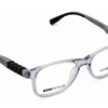 Vista diagonal derecha del aro oftálmico infantil Climbing AC Superflex Gris/Negro Transparente