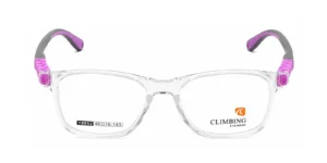 Aro oftálmico infantil Climbing AC Superflex Transparente Gris/Morado en color transparente con detalles grises y morados