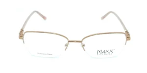 Aro oftálmico Maxx Metal Café Dorado rectangular redondeado medida 58 18 150