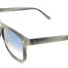 Vista diagonal del lente de sol Ray Ban en color gris