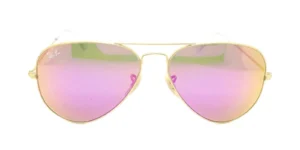 Lente de sol Ray Ban Metal Dorado Filtro Azul Sol aviador medida 58 14 135