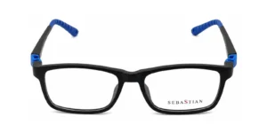 Aro oftálmico Sebastian AC Negro Azul rectangular redondeado medida 49 16 135