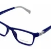 Vista diagonal izquierda del aro oftálmico infantil Sebastian AC Superflex Azul/Gris