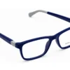 Vista diagonal derecha del aro oftálmico infantil Sebastian AC Superflex Azul/Gris