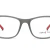 Vista frontal alternativa del aro oftálmico infantil Sebastian AC Superflex Gris/Rojo