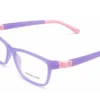 Vista diagonal izquierda del aro oftálmico infantil Sebastian AC Superflex Morado/Rosa