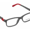Vista diagonal derecha del aro oftálmico infantil Sebastian AC Superflex RB8056 Gris/Rojo