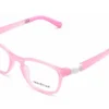 Vista diagonal izquierda del aro oftálmico infantil Sebastian AC Superflex Rosado/Blanco