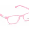 Vista diagonal derecha del aro oftálmico infantil Sebastian AC Superflex Rosado/Blanco