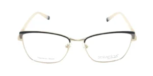 Aro oftálmico Serafina Metal Negro Dorado ojo de gato medida 55 17 145