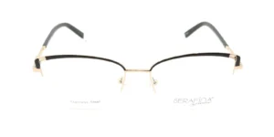 Aro oftálmico Serafina Metal Negro Dorado ojo de gato medida 54 17 141