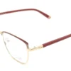 Vista diagonal del aro oftálmico Serafina Metal Rojo Dorado